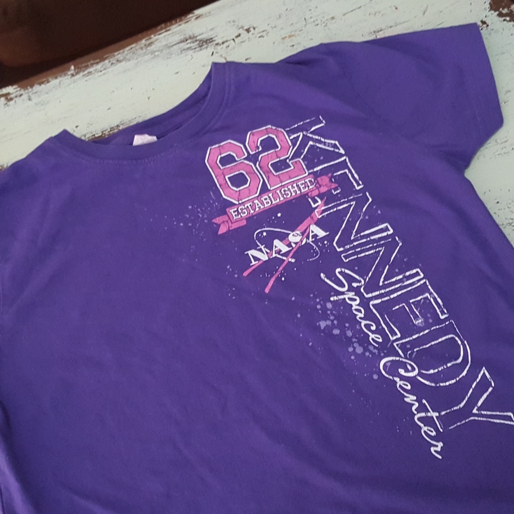 Kennedy Space Center Purple Pink Vintage Tee